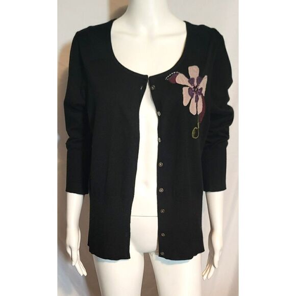 J. Jill Embroidered Cardigan - Size MP - Picture 1 of 11
